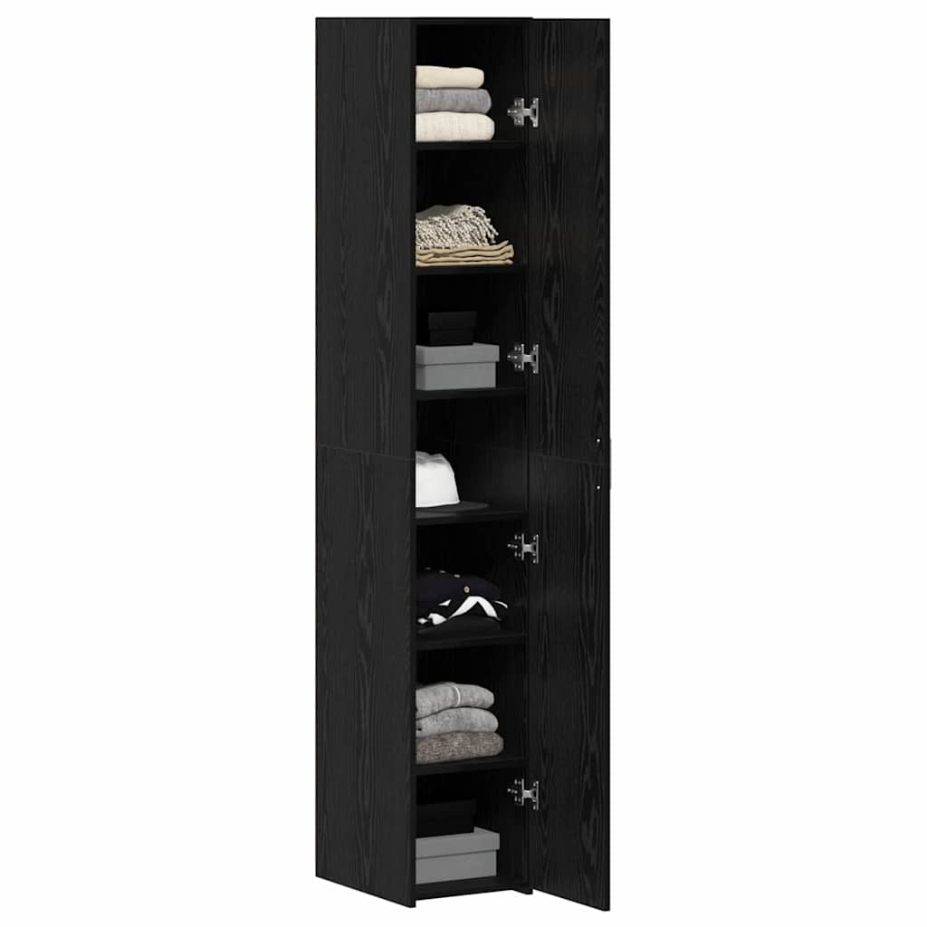 vidaXL Highboard 2 pcs Czarny Dąb 30 x 42,5 x 185 cm