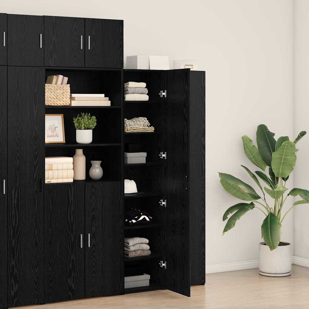 vidaXL Highboard Czarny Dąb 40 x 42,5 x 185 cm