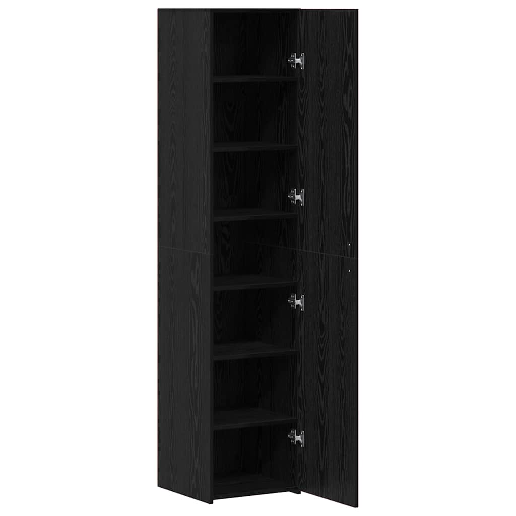 vidaXL Highboard Czarny Dąb 40 x 42,5 x 185 cm