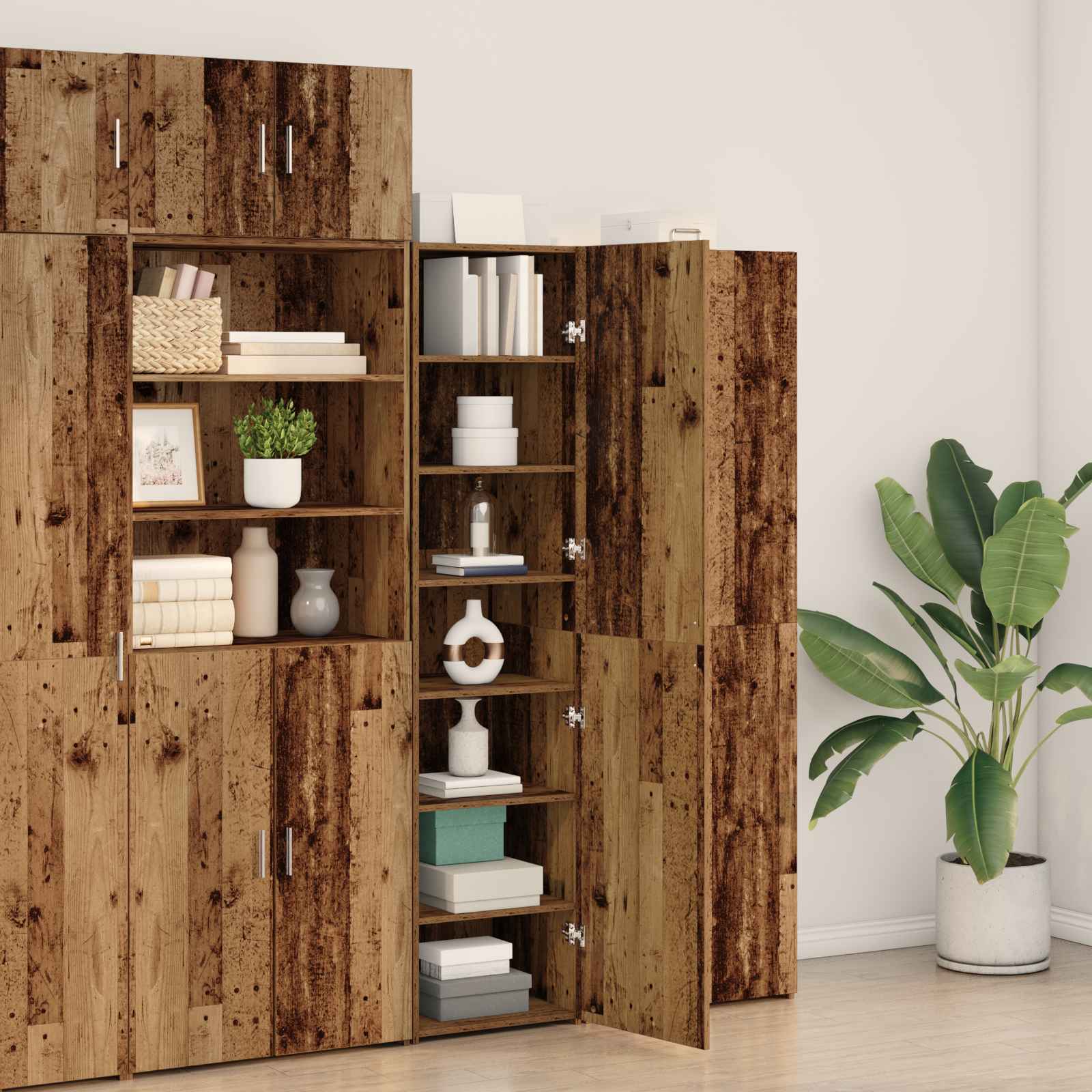 vidaXL Highboard Stare drewno 45 x 42,5 x 185 cm