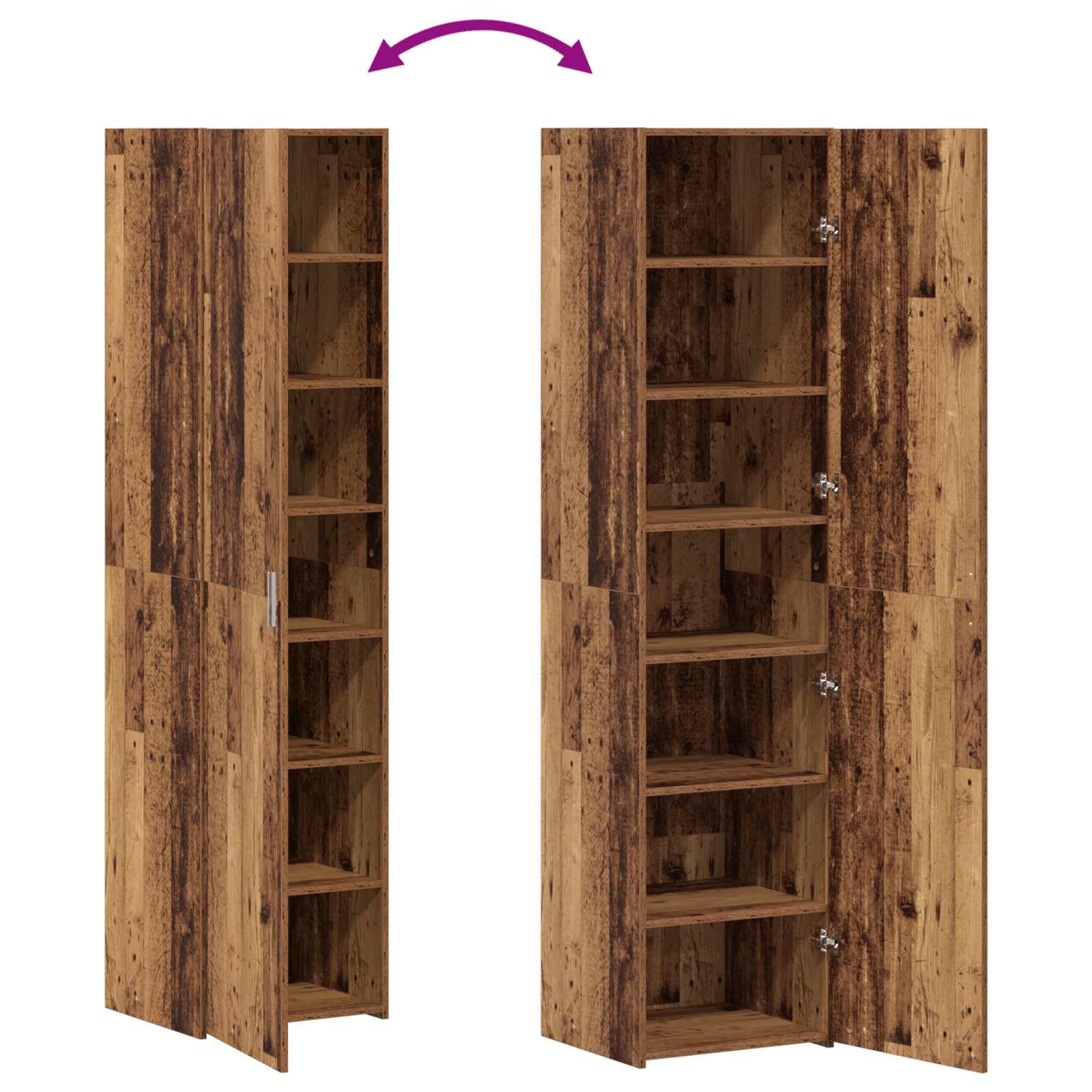vidaXL Highboard Stare drewno 45 x 42,5 x 185 cm