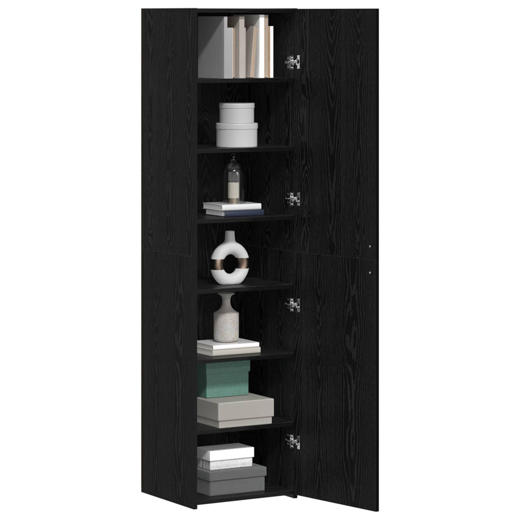 vidaXL Highboard Czarny Dąb 45 x 42,5 x 185 cm