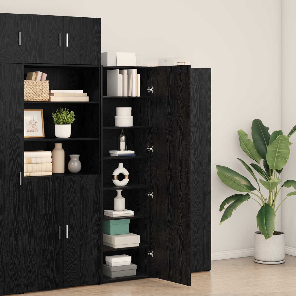 vidaXL Highboard Czarny Dąb 50 x 42,5 x 185 cm