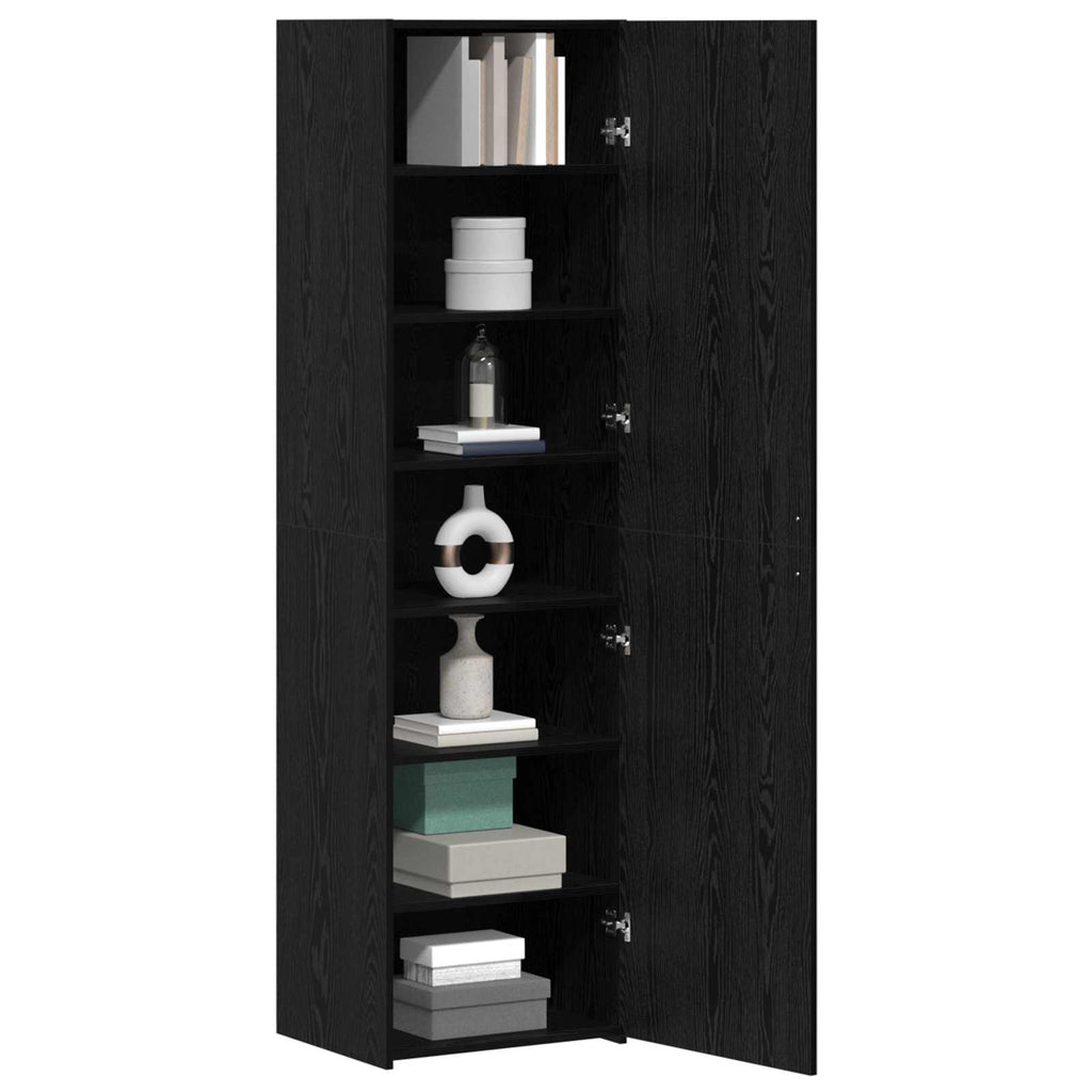 vidaXL Highboard Czarny Dąb 50 x 42,5 x 185 cm