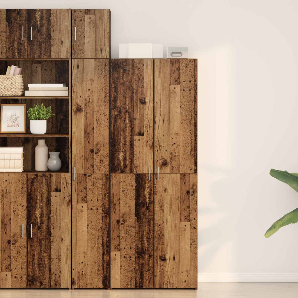 vidaXL Highboard 2 pcs Stare drewno 70 x 42,5 x 185 cm