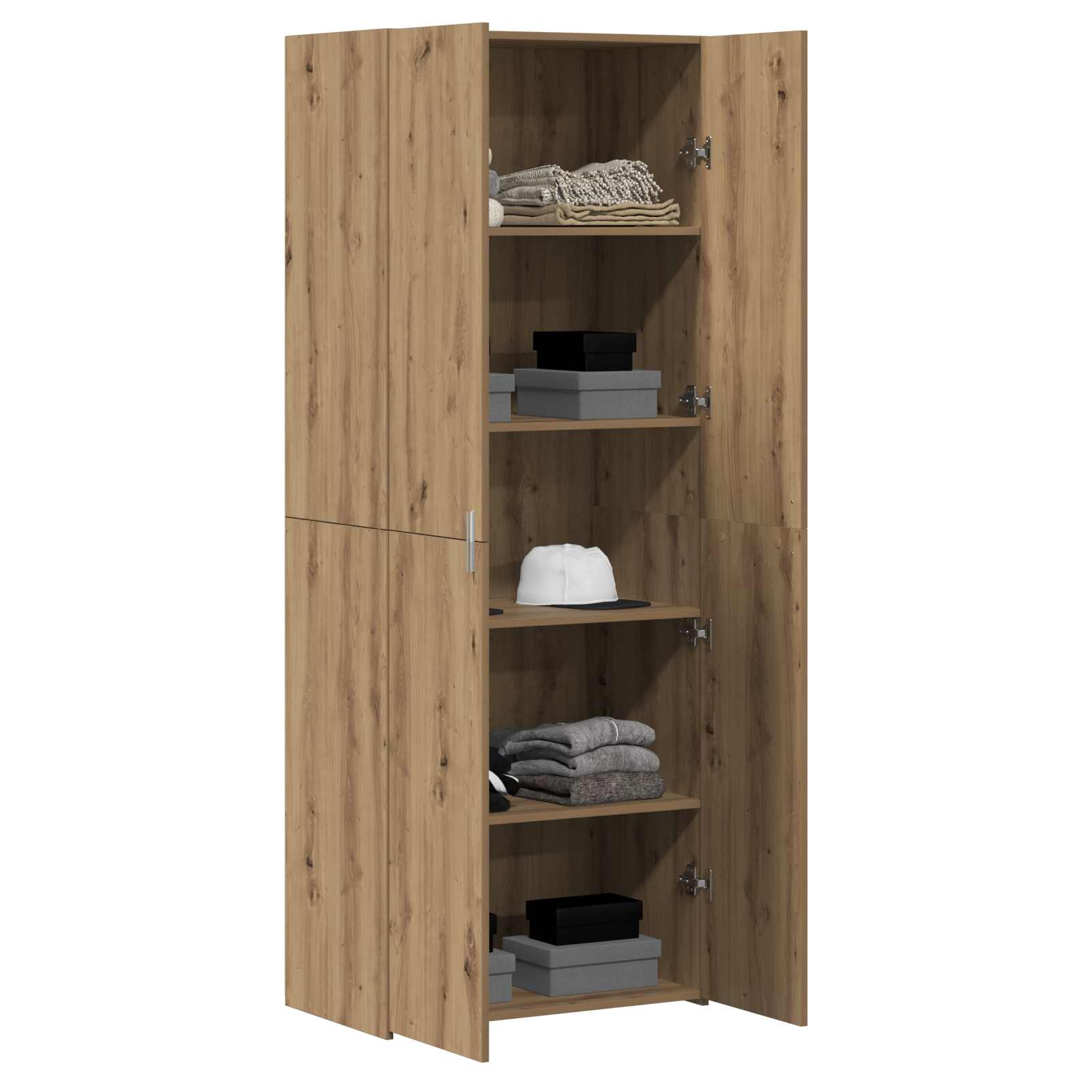 vidaXL Highboard 2 pcs Dąb rzemieślniczy 70 x 42,5 x 185 cm