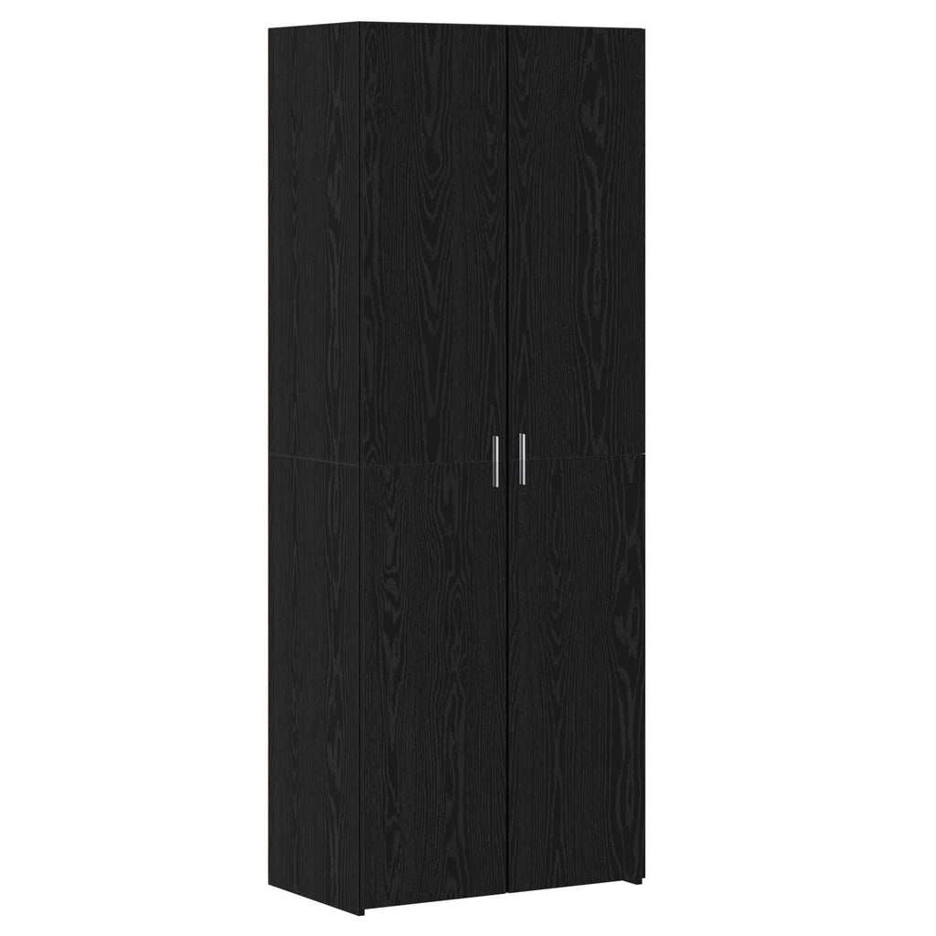 vidaXL Highboard 2 pcs Czarny Dąb 70 x 42,5 x 185 cm