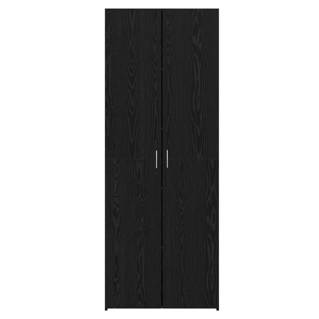 vidaXL Highboard 2 pcs Czarny Dąb 70 x 42,5 x 185 cm