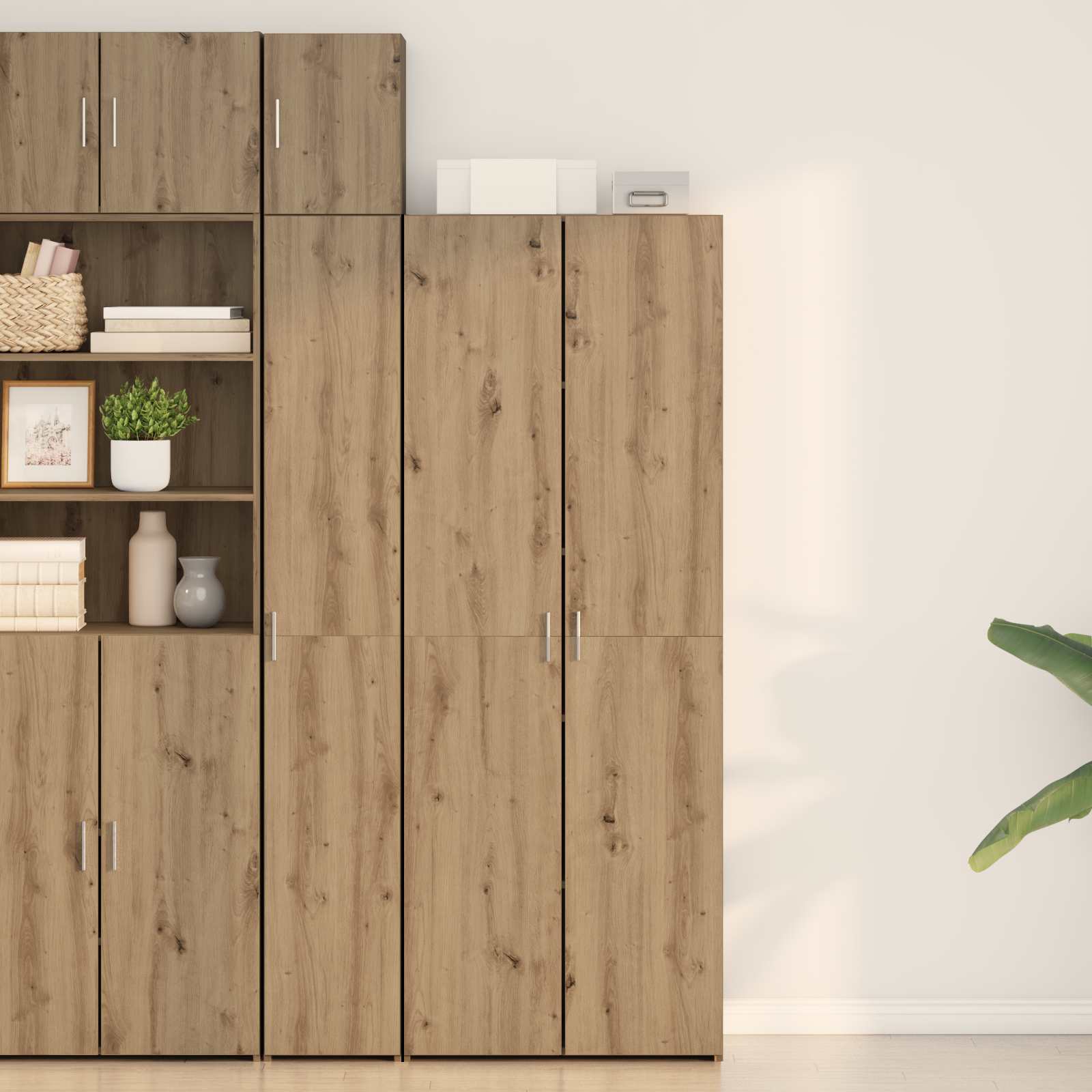 vidaXL Highboard 2 pcs Dąb rzemieślniczy 70 x 42,5 x 185 cm