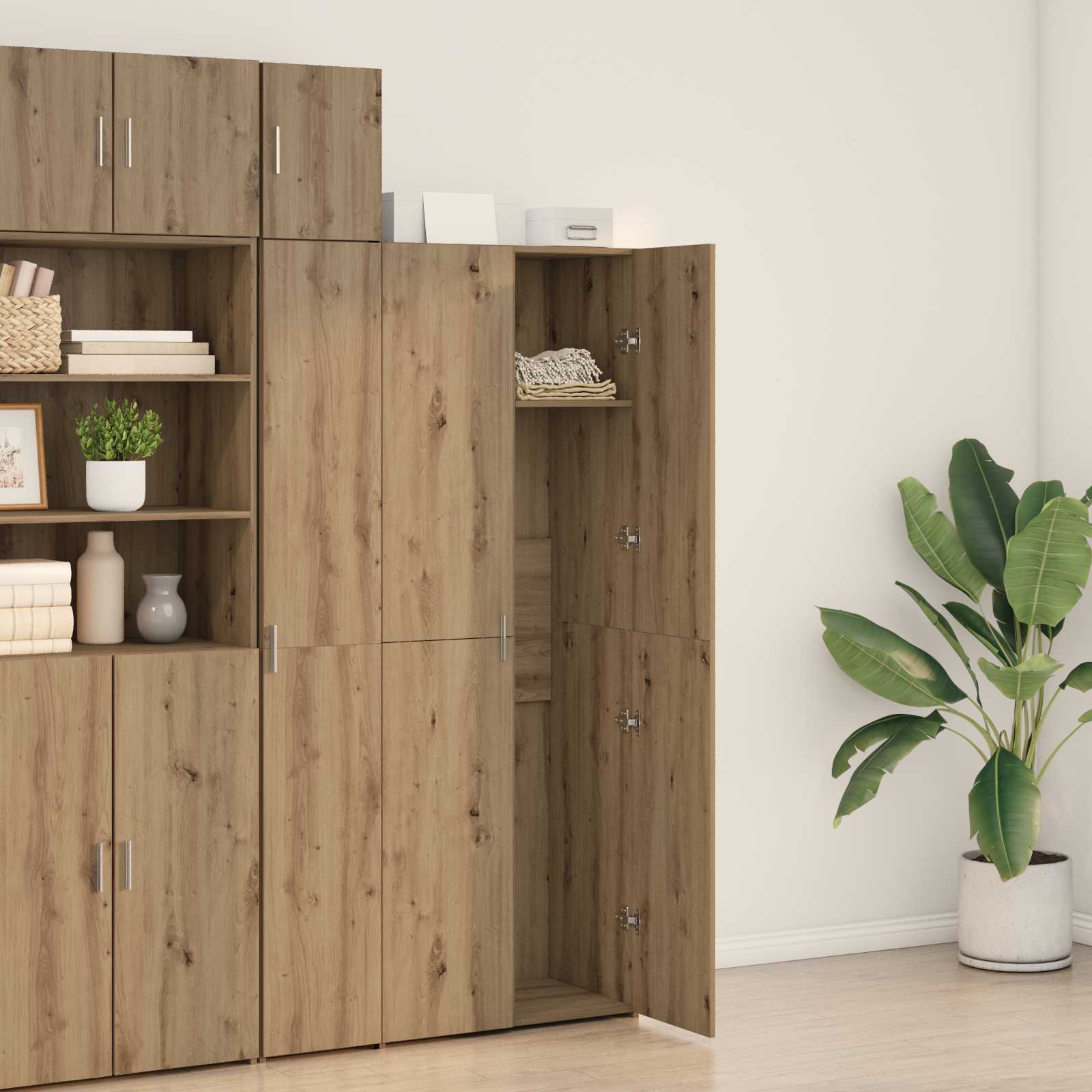 vidaXL Highboard 2 pcs Dąb rzemieślniczy 70 x 42,5 x 185 cm