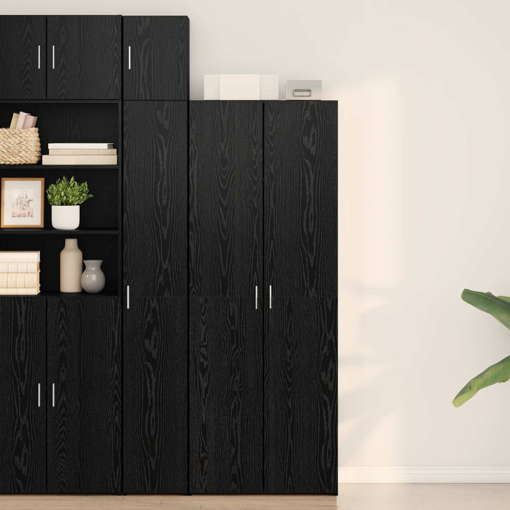 vidaXL Highboard 2 pcs Czarny Dąb 70 x 42,5 x 185 cm