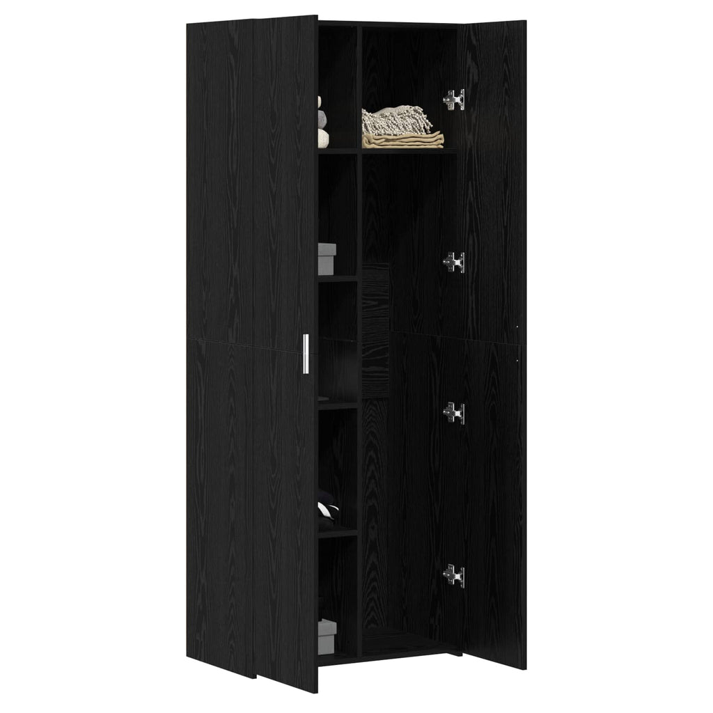 vidaXL Highboard 2 pcs Czarny Dąb 70 x 42,5 x 185 cm