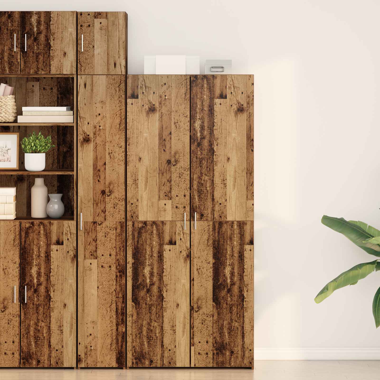 vidaXL Highboard 2 pcs Stare drewno 80 x 42 x 185 cm