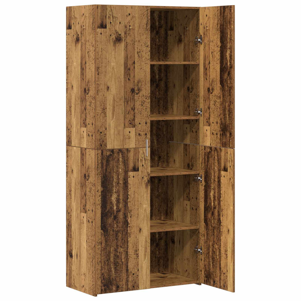 vidaXL Highboard 2 pcs Stare drewno 80 x 42 x 185 cm