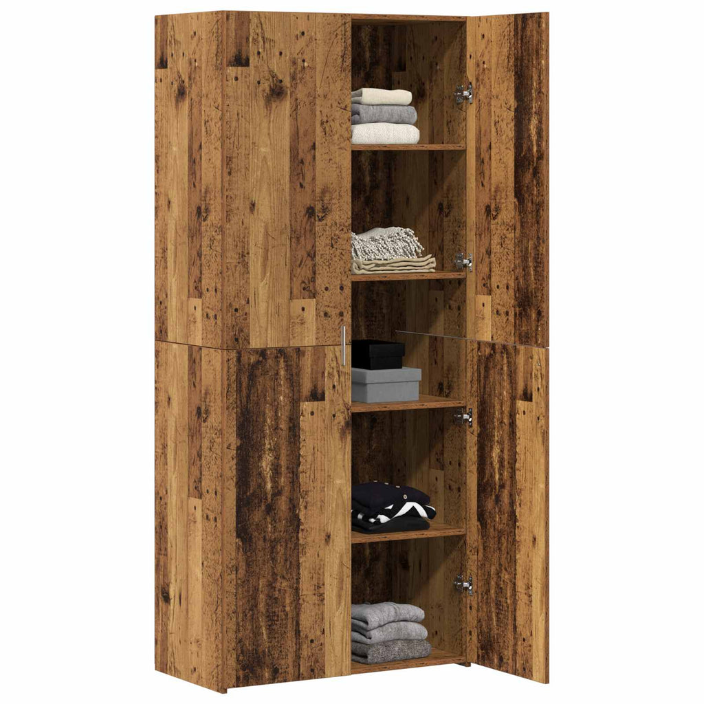 vidaXL Highboard 2 pcs Stare drewno 80 x 42 x 185 cm