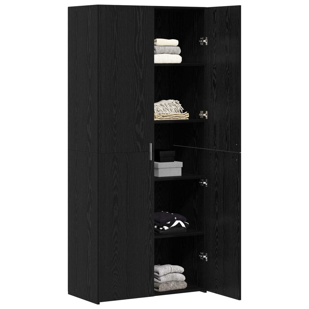 vidaXL Highboard Czarny Dąb 80 x 42 x 185 cm