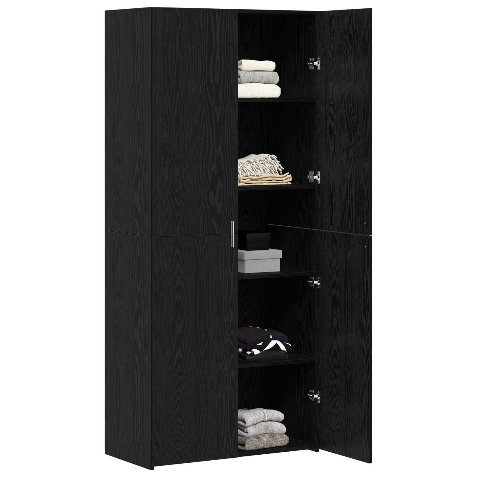 vidaXL Highboard Czarny Dąb 80 x 42 x 185 cm