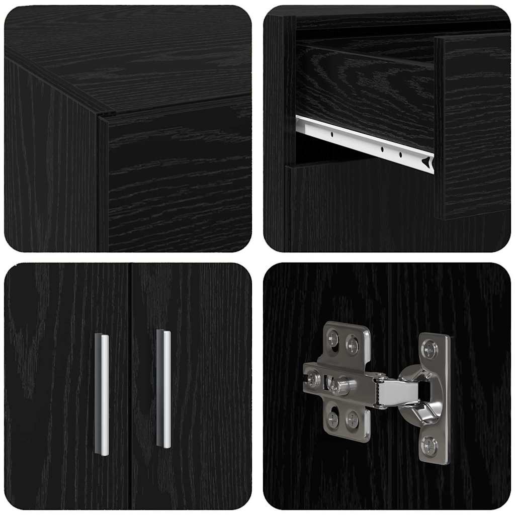 vidaXL Szafka do przechowywania Czarny dąb 80 x 42,5 x 93,5 cm