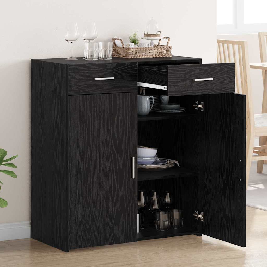 vidaXL Szafka do przechowywania Czarny dąb 80 x 42,5 x 93,5 cm