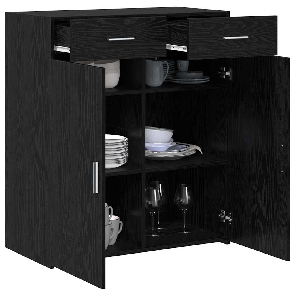 vidaXL Szafka do przechowywania Czarny dąb 80 x 42,5 x 93,5 cm