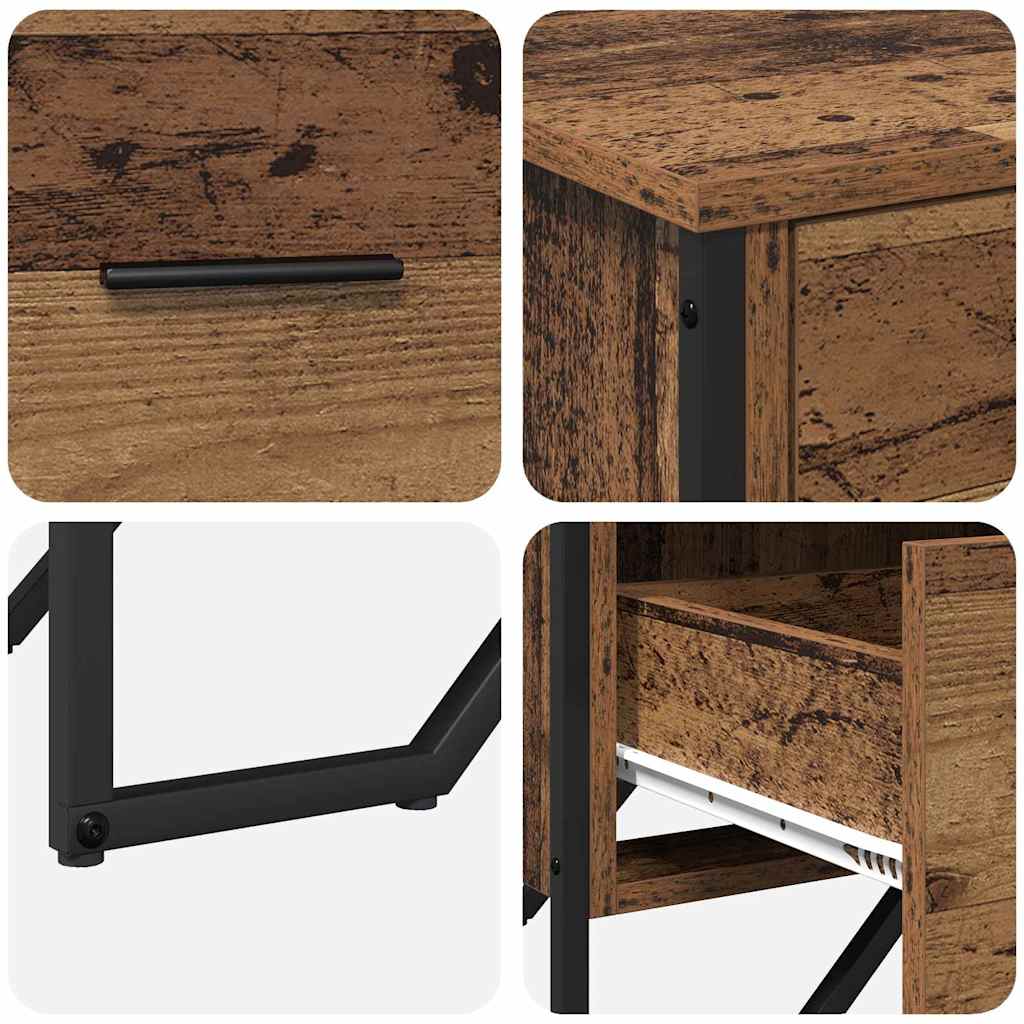 vidaXL Komoda z szufladami 2 pcs Stare drewno 91 x 35,5 x 74,5 cm