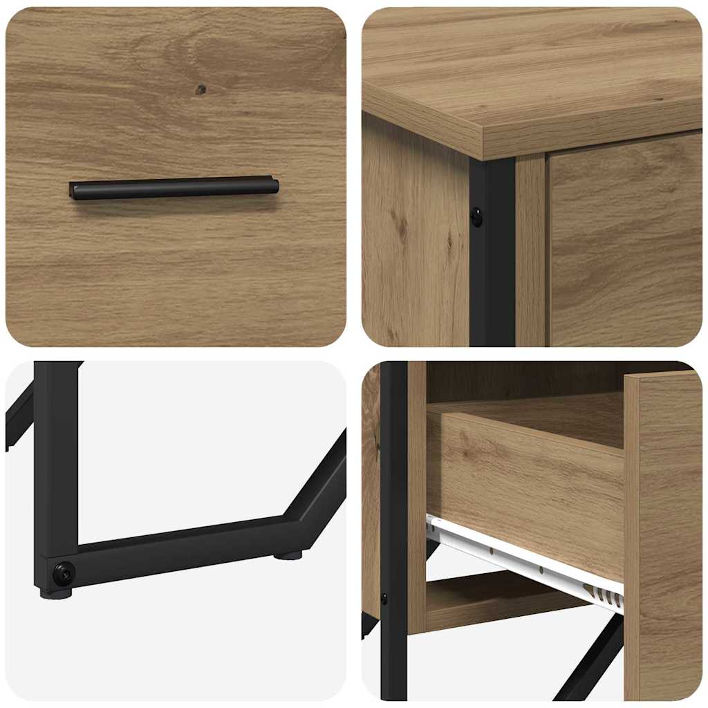 vidaXL Komoda z szufladami 2 pcs Dąb rzemieślniczy 91 x 35,5 x 74,5 cm