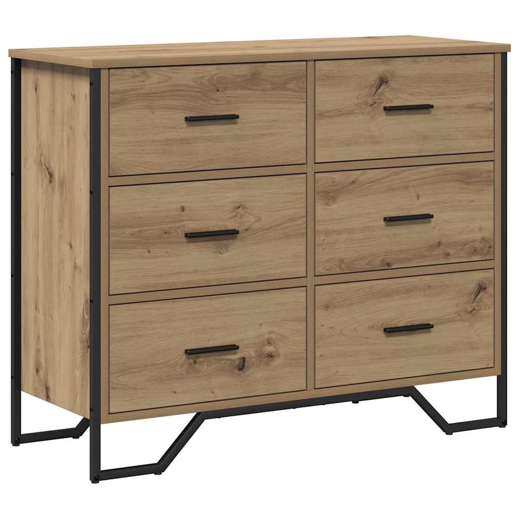 vidaXL Komoda z szufladami 2 pcs Dąb rzemieślniczy 91 x 35,5 x 74,5 cm