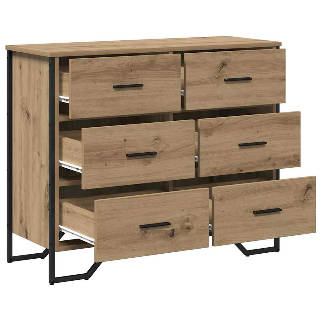 vidaXL Komoda z szufladami 2 pcs Dąb rzemieślniczy 91 x 35,5 x 74,5 cm