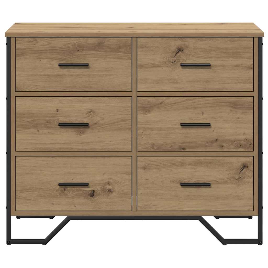 vidaXL Komoda z szufladami 2 pcs Dąb rzemieślniczy 91 x 35,5 x 74,5 cm