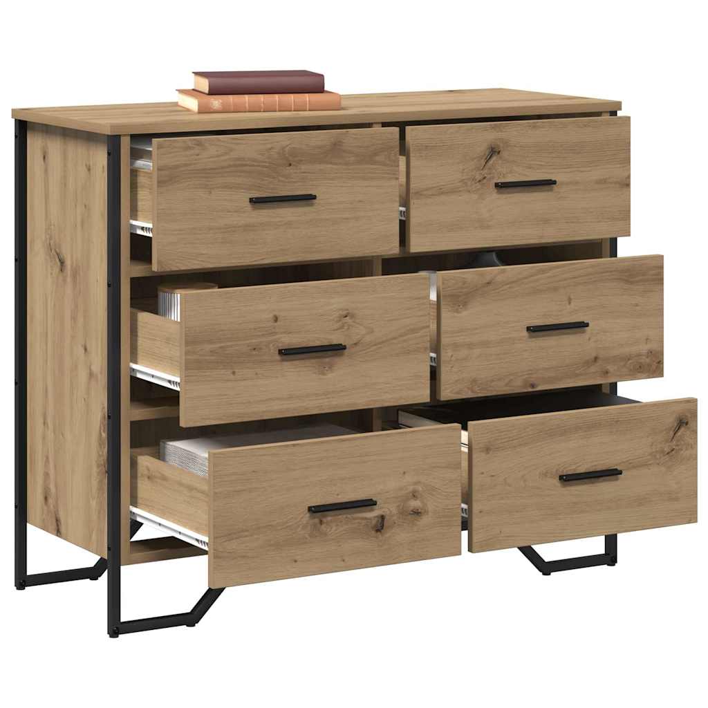 vidaXL Komoda z szufladami 2 pcs Dąb rzemieślniczy 91 x 35,5 x 74,5 cm