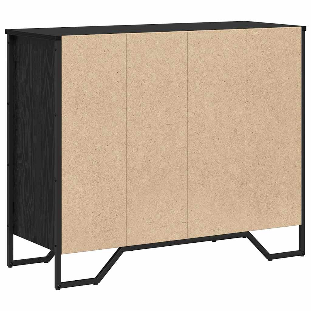 vidaXL Komoda z szufladami 2 pcs Czarny Dąb 91 x 35,5 x 74,5 cm