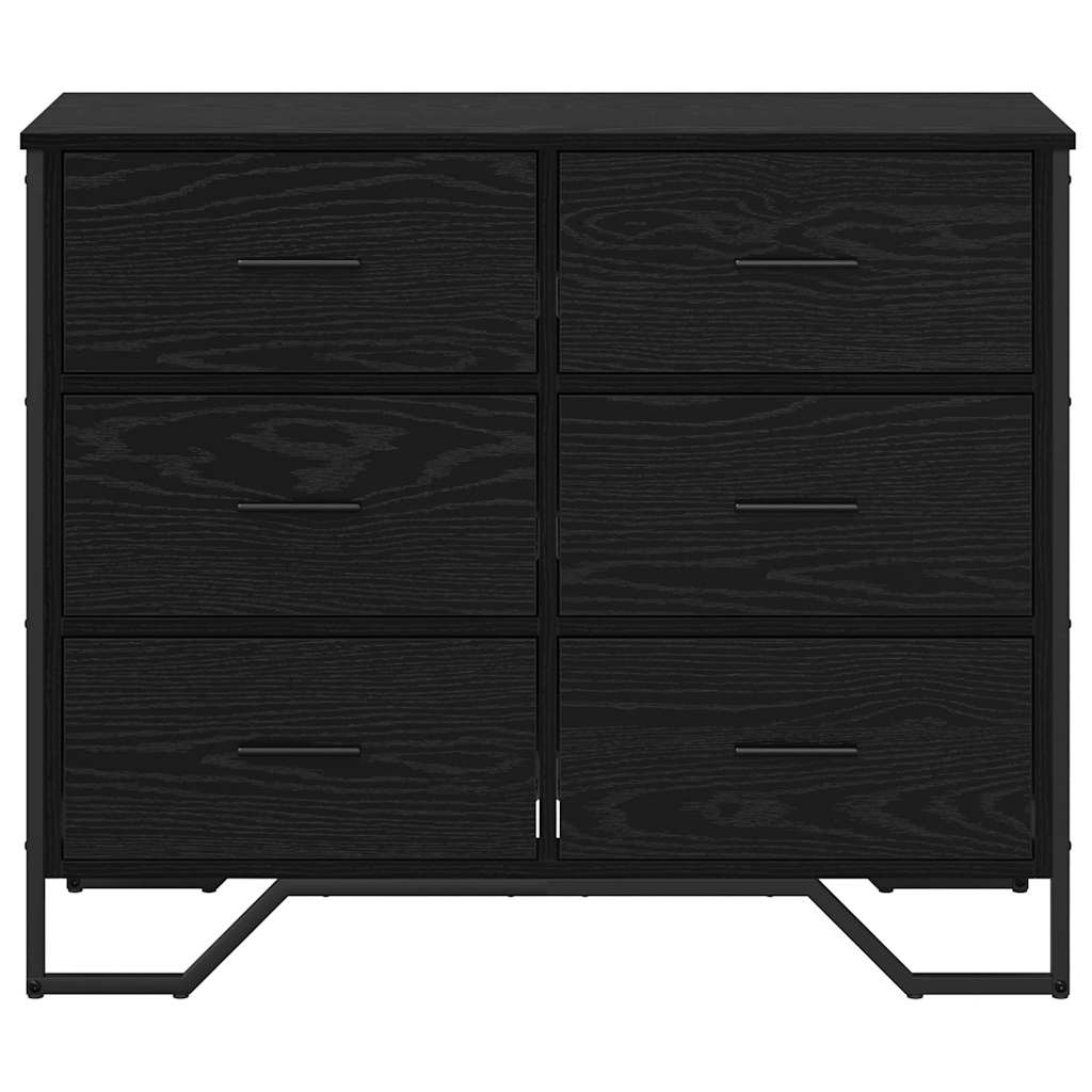 vidaXL Komoda z szufladami 2 pcs Czarny Dąb 91 x 35,5 x 74,5 cm