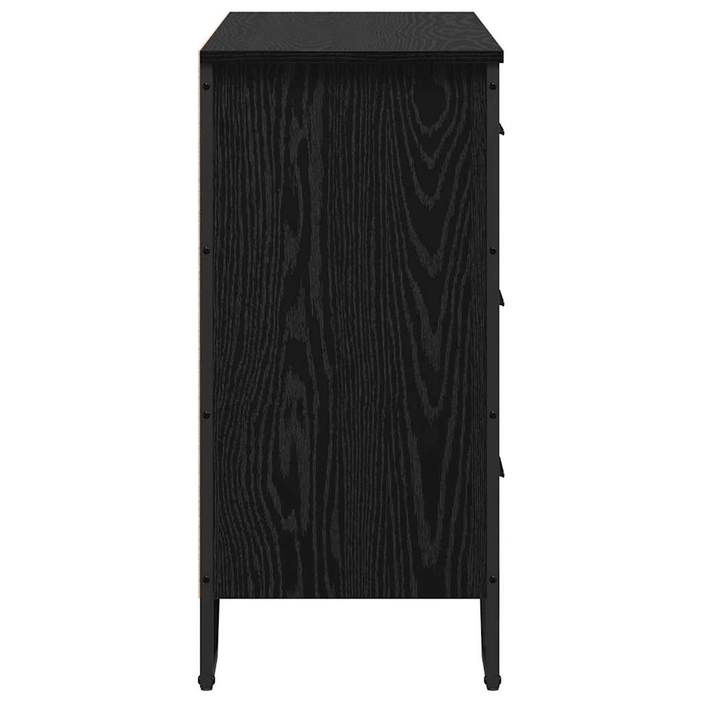 vidaXL Komoda z szufladami 2 pcs Czarny Dąb 91 x 35,5 x 74,5 cm