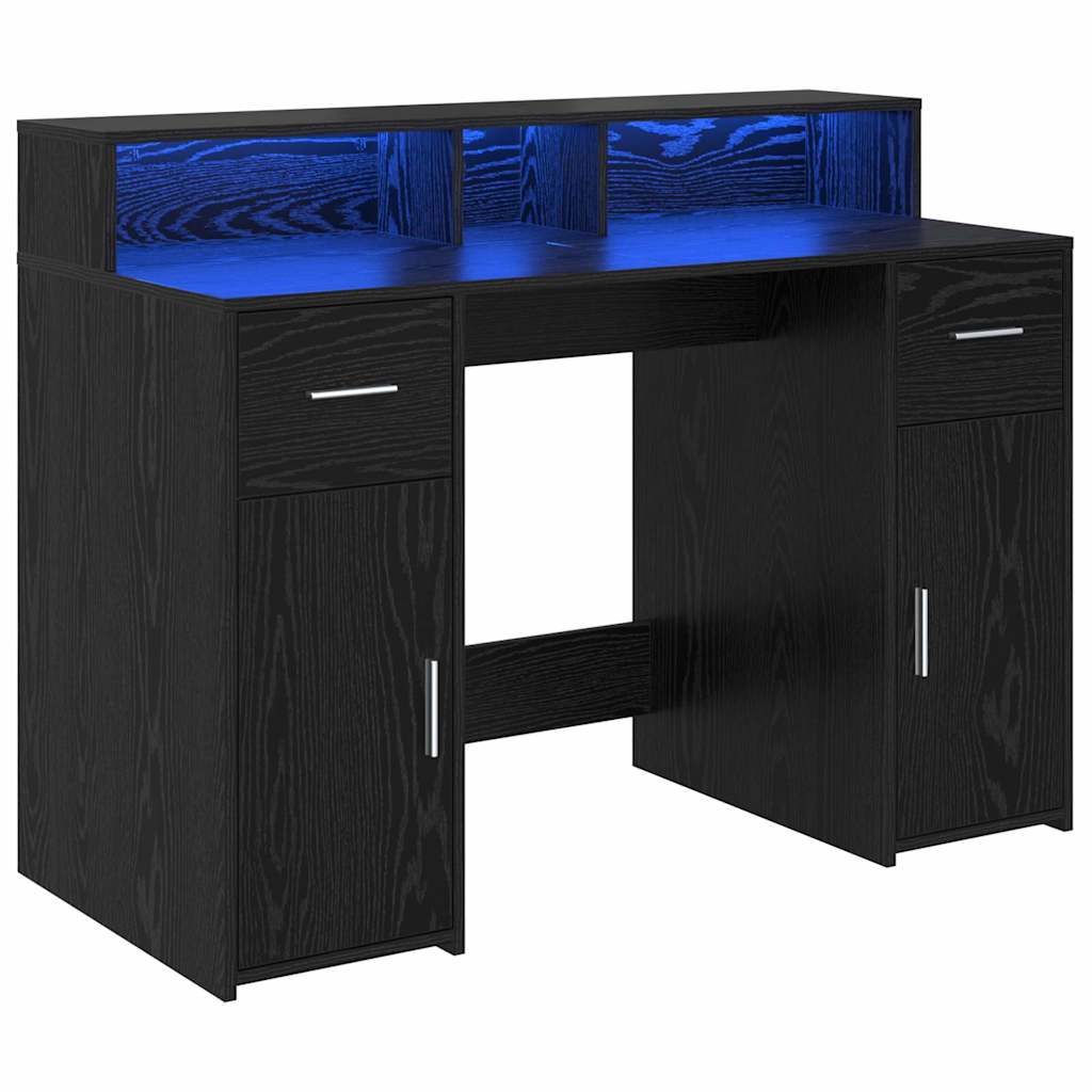 vidaXL Biurko Czarny dąb 120 x 55 x 91 cm Materiał drewnopochodny