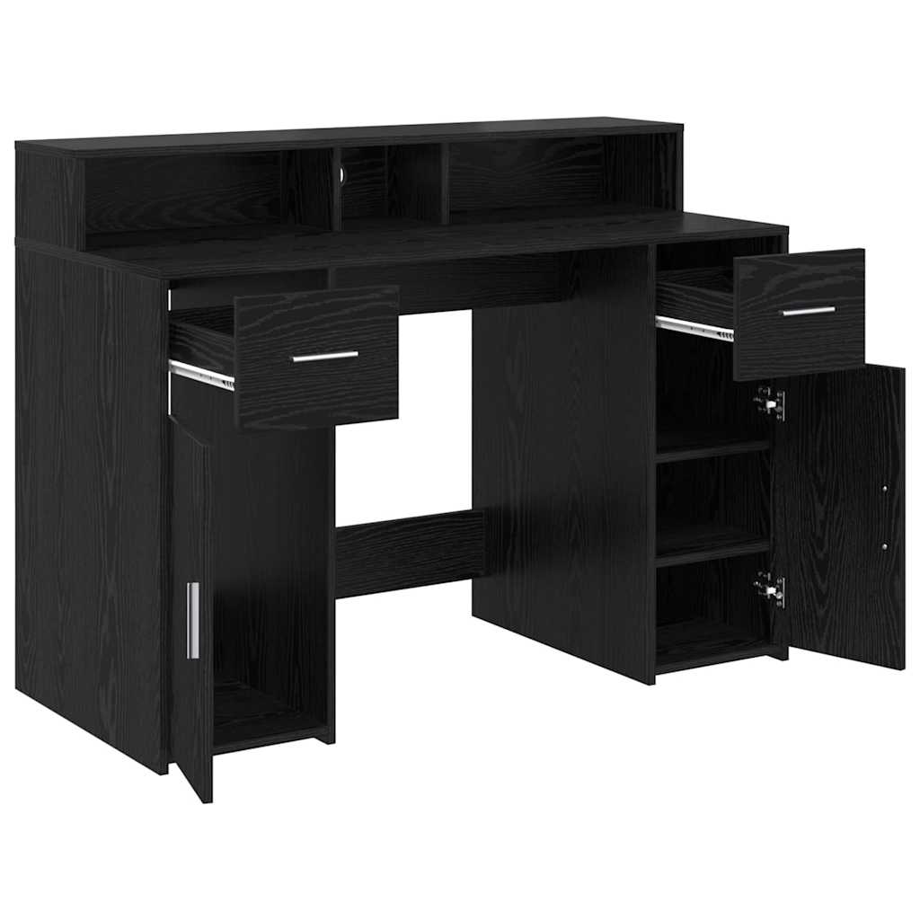 vidaXL Biurko Czarny dąb 120 x 55 x 91 cm Materiał drewnopochodny