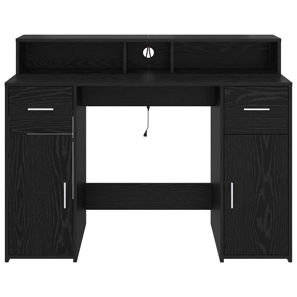 vidaXL Biurko Czarny dąb 120 x 55 x 91 cm Materiał drewnopochodny