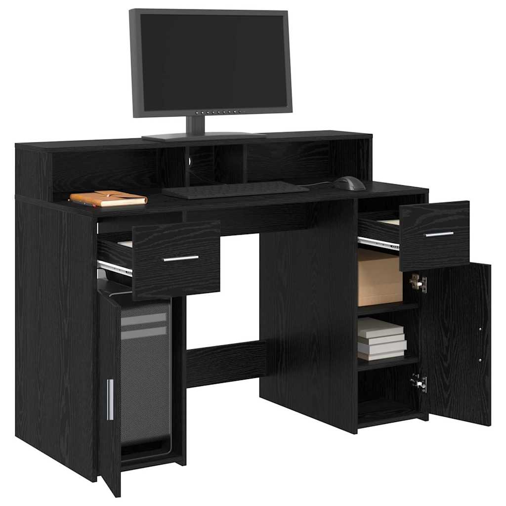 vidaXL Biurko Czarny dąb 120 x 55 x 91 cm Materiał drewnopochodny