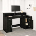 vidaXL Biurko Czarny dąb 140 x 55 x 91 cm Materiał drewnopochodny