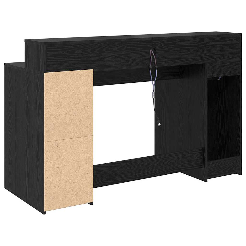 vidaXL Biurko Czarny dąb 140 x 55 x 91 cm Materiał drewnopochodny