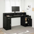 vidaXL Biurko Czarny dąb 160 x 55 x 91 cm Materiał drewnopochodny