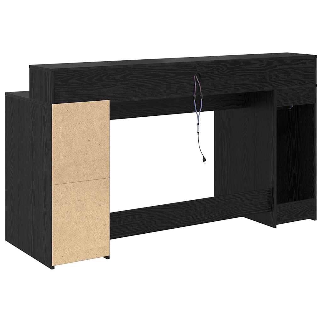 vidaXL Biurko Czarny dąb 160 x 55 x 91 cm Materiał drewnopochodny