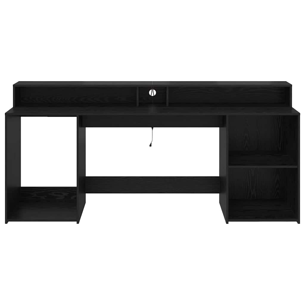 vidaXL Biurko Czarny dąb 200 x 55 x 91 cm Materiał drewnopochodny