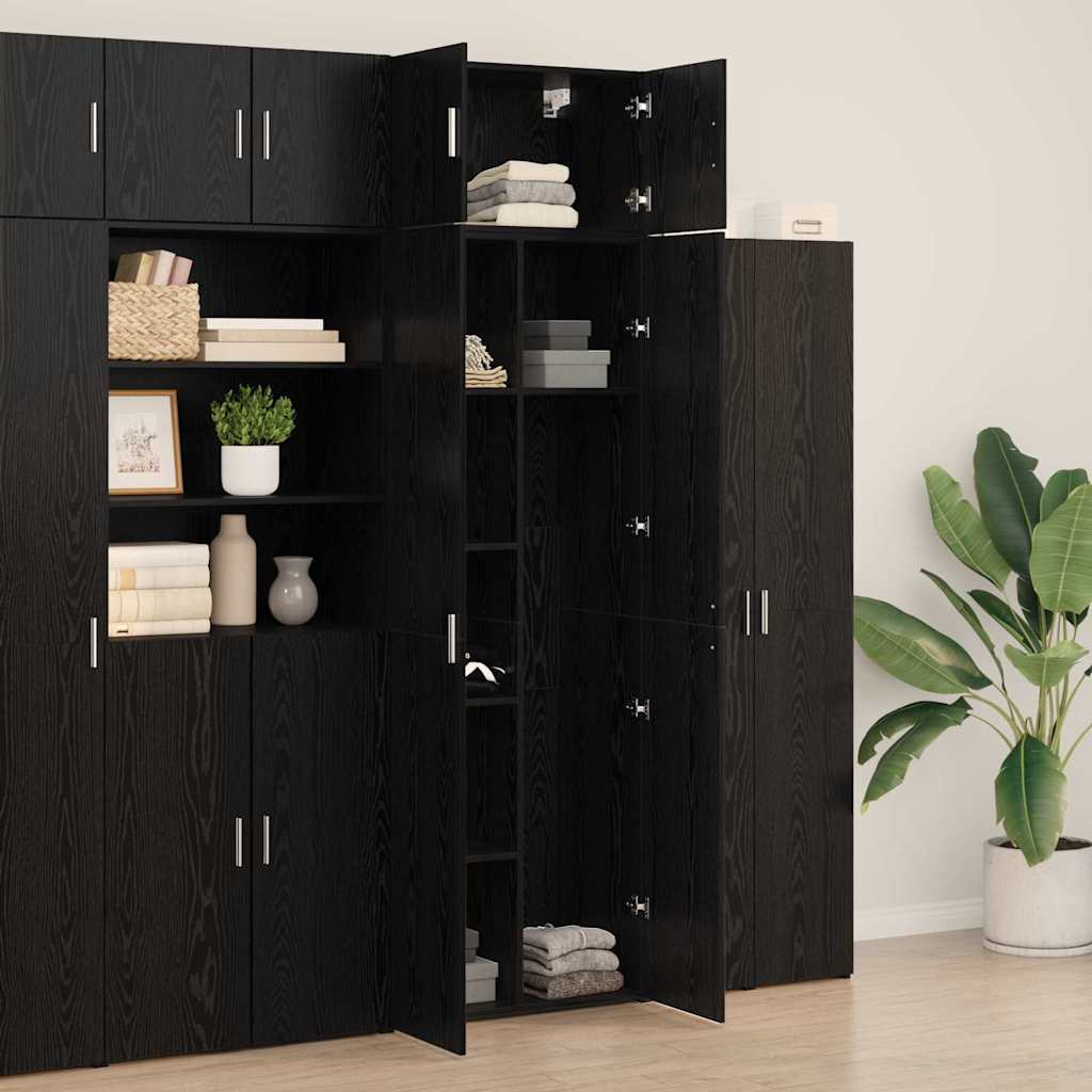 vidaXL Szafka do przechowywania 3 pcs Czarny Dąb