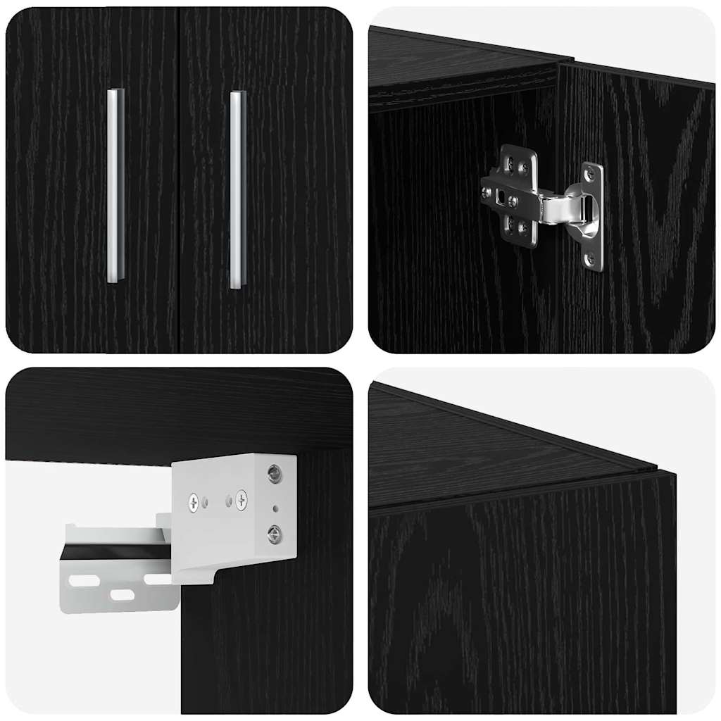 vidaXL Szafka do przechowywania 3 pcs Czarny Dąb