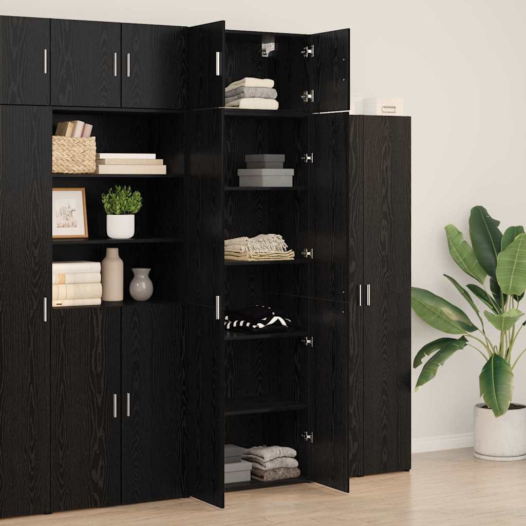 vidaXL Szafka do przechowywania 3 pcs Czarny Dąb