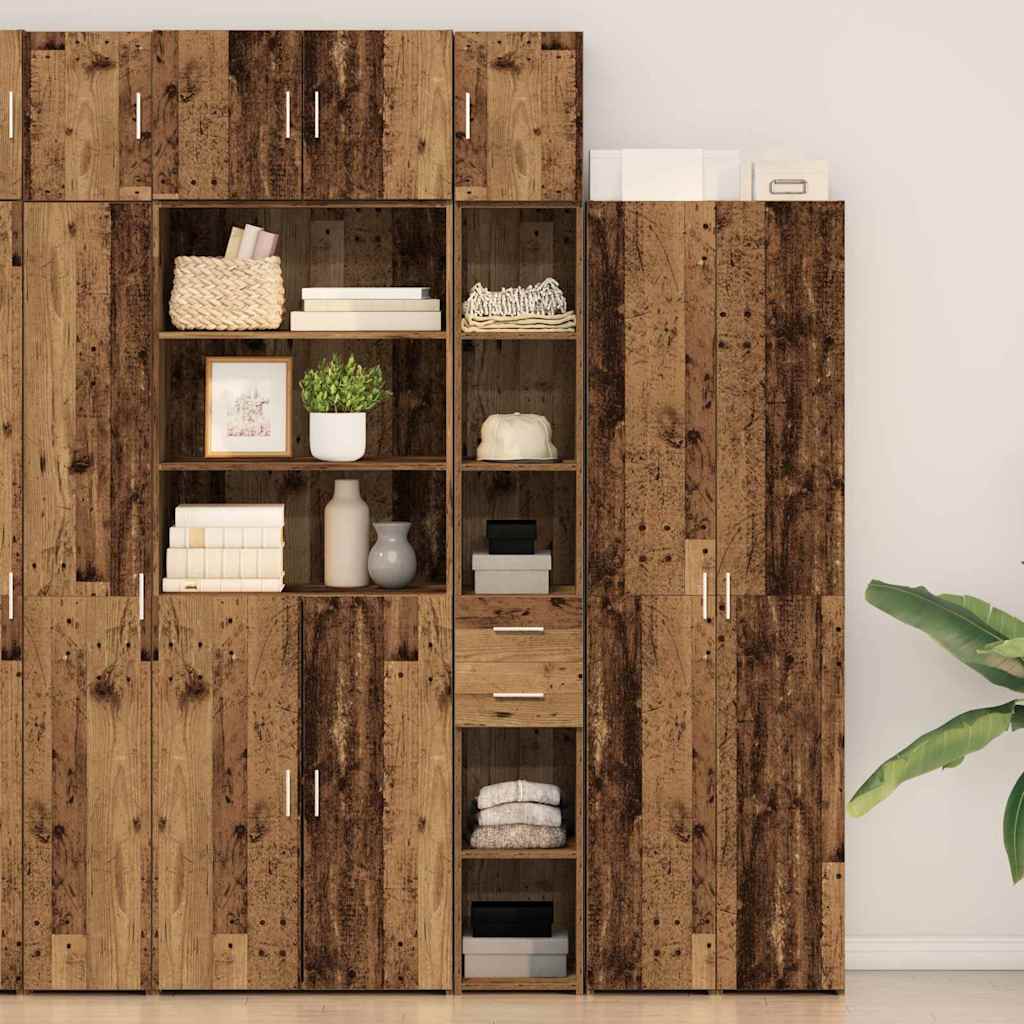 vidaXL Szafka do przechowywania 2 pcs Stare drewno 30 x 42,5 x 225 cm