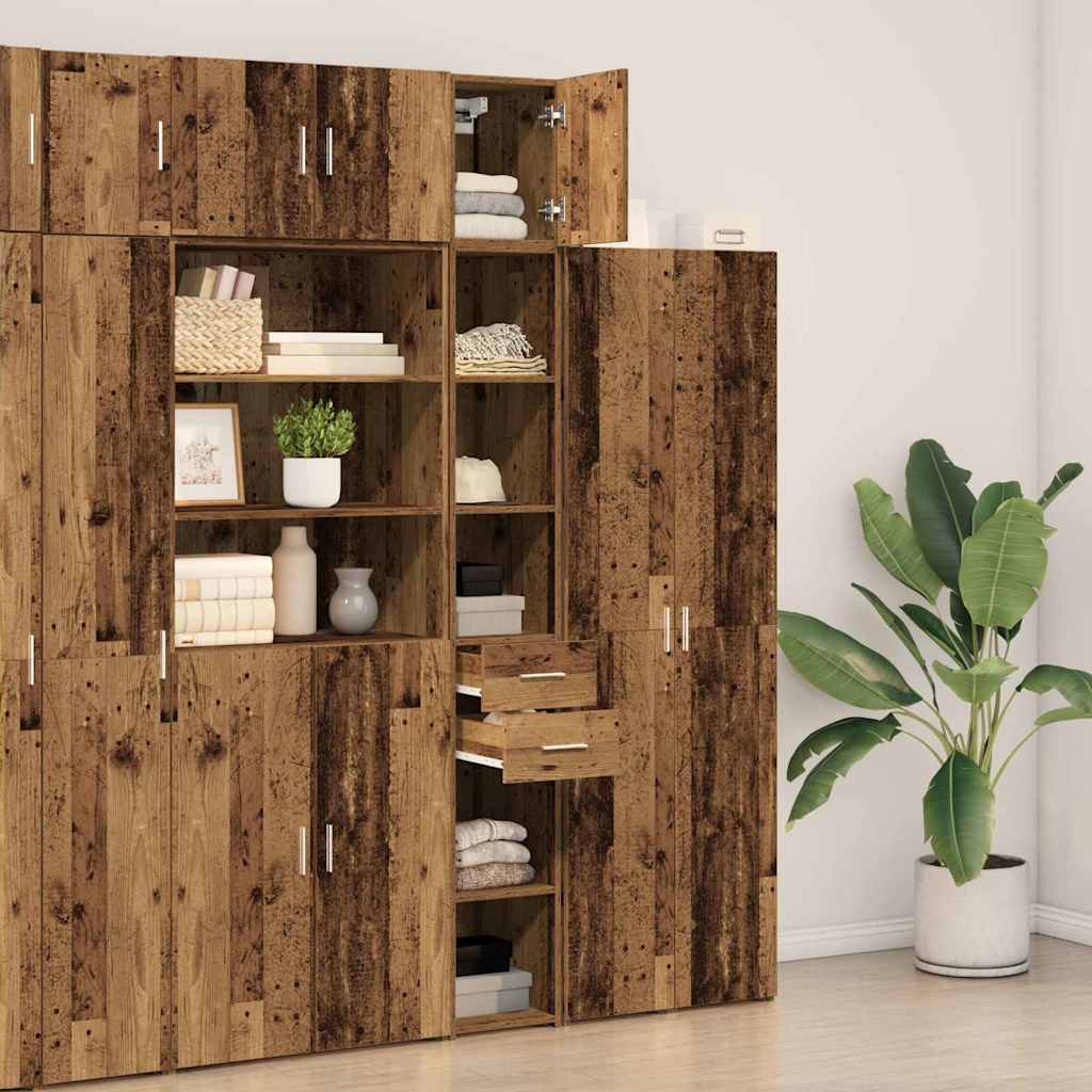 vidaXL Szafka do przechowywania 2 pcs Stare drewno 30 x 42,5 x 225 cm