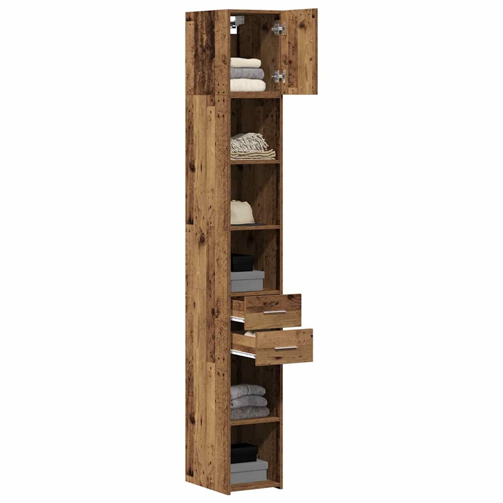 vidaXL Szafka do przechowywania 2 pcs Stare drewno 30 x 42,5 x 225 cm