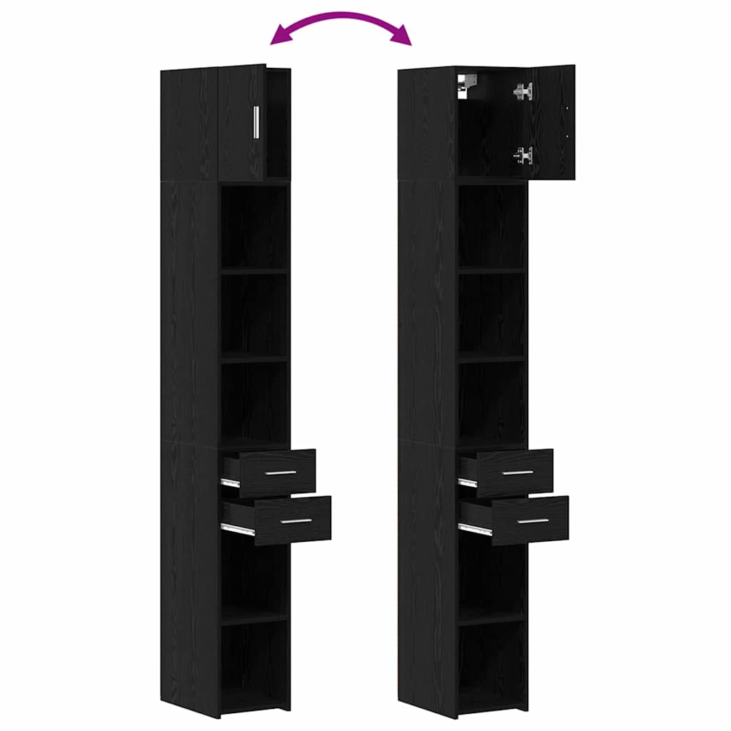 vidaXL Szafka do przechowywania 2 pcs Czarny Dąb 30 x 42,5 x 225 cm