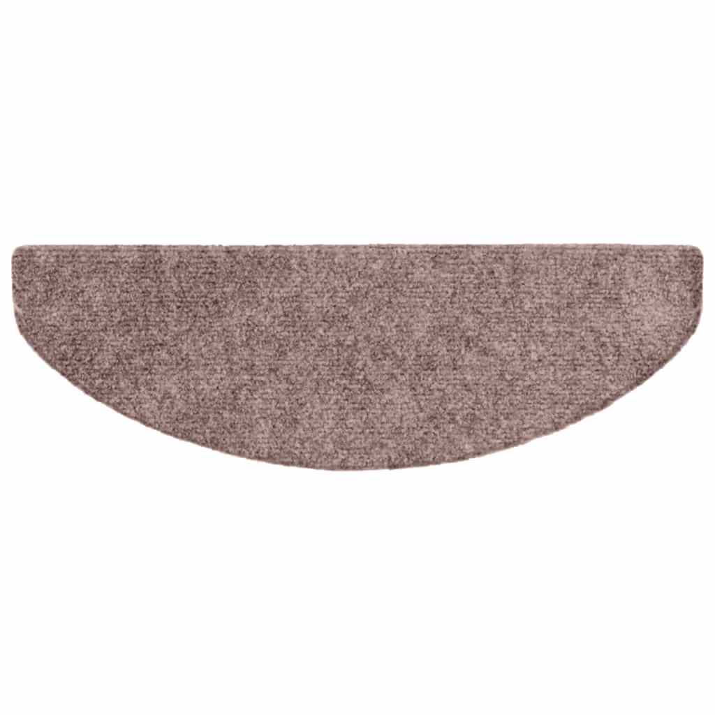 vidaXL Maty na schody samoprzylepne 20 szt. 65x21x4 cm jasnobrązowe półokrągłe duże